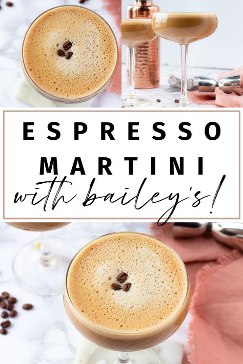 espresso martini baileys, easy espresso martini recipe, creamy espresso martini Expresso Martini Creamy, Expresso Martini Recipe Baileys, Easy Home Cocktails, How To Make Espresso Martini At Home, Baileys Expresso Martini, Big Batch Espresso Martini Recipe, At Home Espresso Martini, Express Martini Recipe, Espresso Martinis At Home