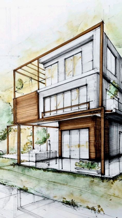 Professional and Creative Exterior Sketch Design Services Exterior Perspective Drawing, Exterior Perspective, Architectural Sketching, Drawing Perspective, Exterior Sketch, Drawing Online, Design Sketching, Architectural Sketches, Interior Design Sketch