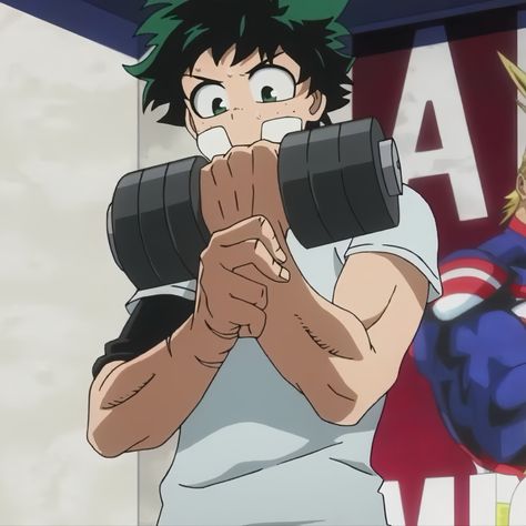 Deku Training, Gym Icon, Miles Spiderman, Social Media Art, Gym Art, App Anime, Poses References, Cute Little Things, My Hero Academia Episodes