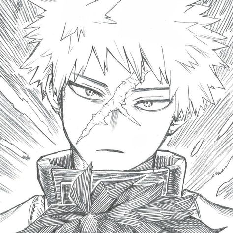 My Hero Academia Drawing Style, Bakugo Sketch Horikoshi, My Hero Academia Bakugou Manga, Mha Drawing Reference, Bakugou Manga Icons, Bakugo Manga Icons, My Hero Academia Art Style, Mha Icons Manga, Bakugo Manga Panels