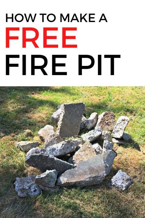 Fire Pit On A Budget, Easy Diy Fire Pit, Build A Fire Pit, Homemade Fire Pit, Diy Fire Pit Ideas, Make A Fire Pit, Fire Pit With Rocks, Stepping Stone Walkways, Make A Fire