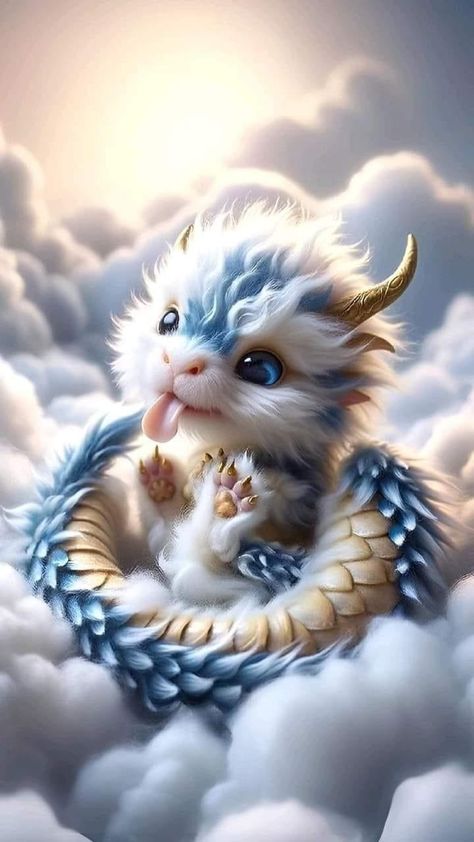 Dragon Profile Picture, Cute Fantasy Animals, Cute Dragon Art, Magical Creatures Fantasy, Mythical Garden, Fluffy Dragon, Cool Dragon Pictures, Dragon Photo, Cute Peacock