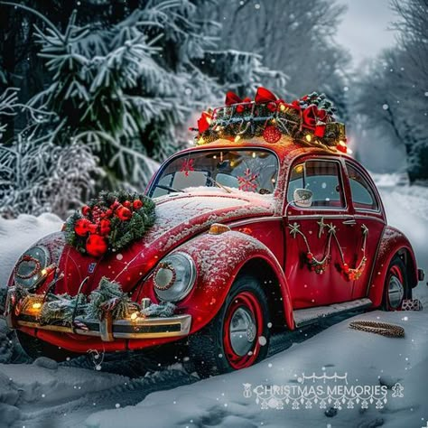 Novogodišnja Dekoracija, Vw Art, Red Truck Christmas, Break Bad Habits, Christmas Car, Car Aesthetic, Christmas Truck, Winter Pictures, Christmas Scenes