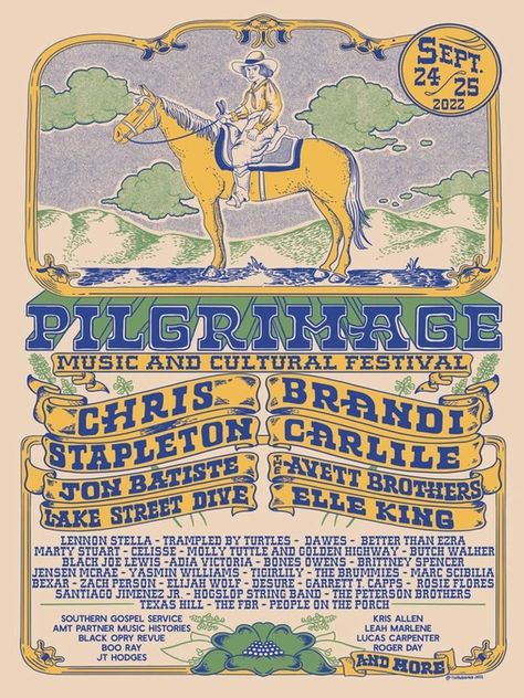 Country Music Poster, Kris Allen, Marty Stuart, Lennon Stella, Elle King, Jon Batiste, Avett Brothers, Southern Gospel, Cultural Festival