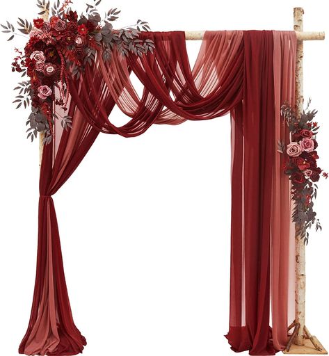 TINGE TIME Wedding Arch Flowers Kit (Pack of 5) - 2pcs Artificial Floral Arrangement with 3pcs Wedding Arch Draping Fabric, Scented Card for Ceremony Arbor and Reception Backdrop Decoration As an Amazon Associate, I earn a small commission from any qualifying purchase(s) at no extra cost to you. Thank you for your support! Wedding Arch Draping, Arch Arrangement, Ceremony Arbor, Bride And Groom Cartoon, Arch Draping, Will You Be My Bridesmaid Gifts, Arbor Wedding, Reception Backdrop, Digital Invitations Wedding