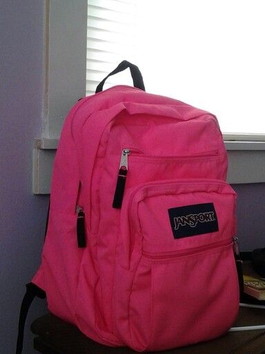 My one request for School.....a Purple Jansport backpack...what do I get? Hot Pink....oh well guess they ran out :p Preppy Pink Backpack, Hot Pink Backpack, Pink Jansport Backpacks, Sporty Pink School Backpack, Hot Pink Jansport Backpack, Light Pink Jansport Backpacks, Pink Bags For Daily Use, Back To School, Pink Jansport Backpack, Pink Backpack Bag For On-the-go