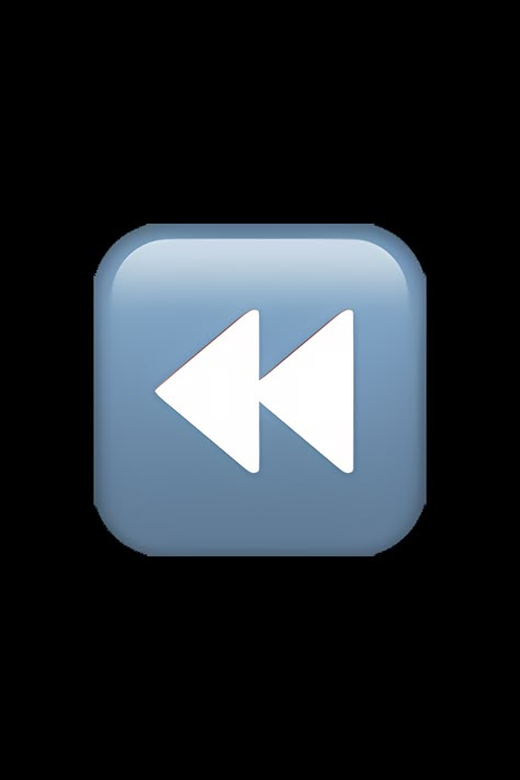 The ⏪ Fast Reverse Button emoji depicts a black arrow pointing left with two vertical lines on either side of it. The lines represent the speed at which the button will reverse, indicating that it will do so quickly. The emoji is often used to represent rewinding or going back in time quickly. Rewind Button, Arrow Pointing Left, Emoji Dictionary, Apple Emojis, Blue Square, Iphone, Photo And Video