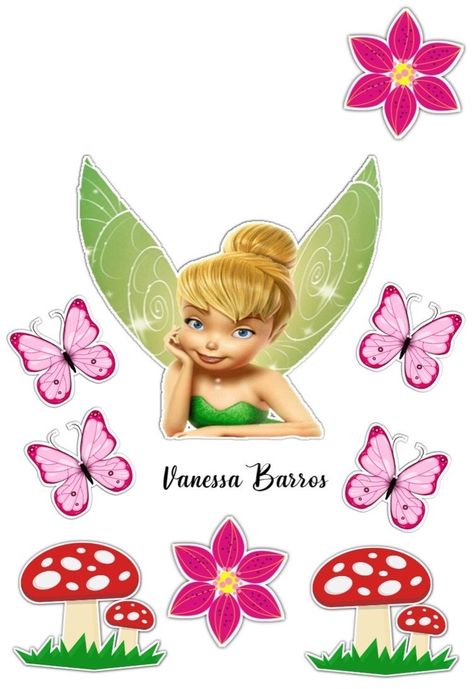 Fairy Printable Topper, Tinkerbell Topper Printable, Tinkerbell Cake Topper Free Printable, Tinker Bell Cake Topper Printable, Tinkerbell Printable Cake Topper, Tinkerbell Printable, Tinkerbell Cake Topper, Tinkerbell Birthday Cakes, Batman Cake Topper