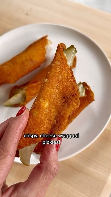 Cheese Wrapped Pickle, Fried Cheese Wrapped Pickle, Pickle Wrapped In Cheese, Keto Pickles And Cheese, Cheese Pickle Wrap, Pickle Cheese Wrap, Pickle Cheese Bites, Cheese Wrapped Pickles, Pickle Wraps