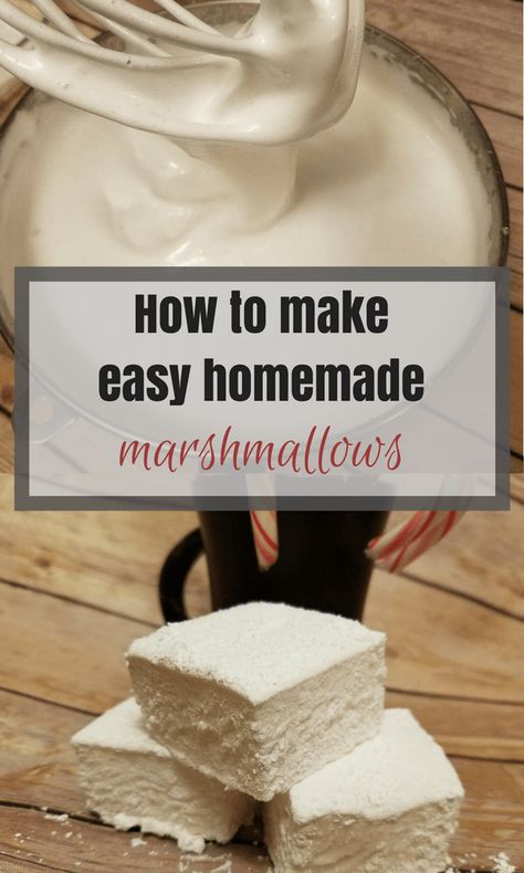 How to make easy homemade marshmallows Make Marshmallows, Healthy Marshmallows, Homemade Marshmallow Recipe, How To Make Marshmallows, Vanilla Marshmallows, Chocolate Covered Marshmallows, Recipes With Marshmallows, Homemade Marshmallows, Homemade Vanilla