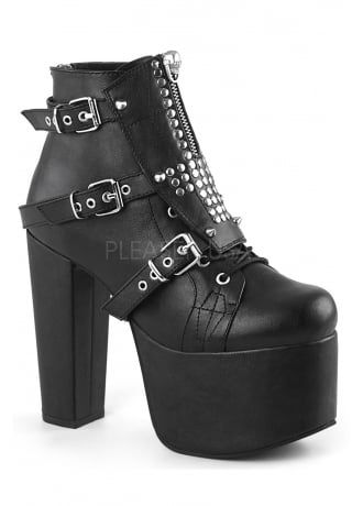 Demonia Torment 713 Gothic Platform Boot | Attitude Clothing Goth Heels, Emo Shoes, Shiny Boots, Demonia Boots, Goth Shoes, Goth Boots, High Heel Stiefel, Gothic Boots, Demonia Shoes