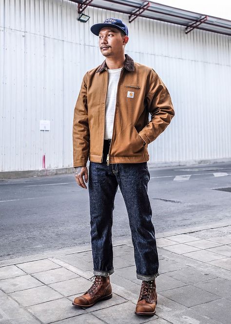 20n2 Carhartt Mens Outfits, Work Wear Men Workwear, Carhartt Detroit Jacket Outfit, Carhartt Outfit Men, Carhartt Outfits, Trucker Jacket Outfit, Carhartt Jacket Outfit, Carhartt Outfit, Work Wear Men