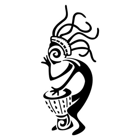 Kokopelli Kokopelli Tattoo, Kokopelli Art, Polynesian Tattoos, Native American Symbols, Hawaiian Tattoo, Afrikaanse Kunst, Geometric Tattoos, Lotus Tattoo, White Drawing