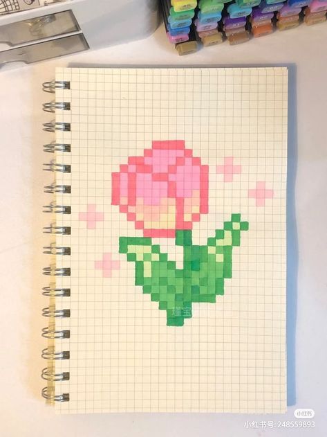 Things To Do With Grid Paper, Pixel Art Grid Aesthetic, Grid Paper Drawings Easy, Things To Draw On Grid Paper, Drawing On Grid Paper, Aesthetic Pixel Art Grid, Pixel Art Inspo Easy, Graph Paper Pixel Art, Cute Grid Art