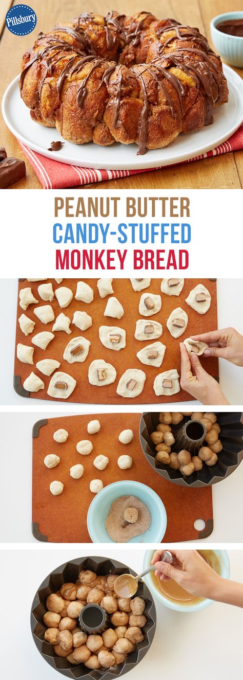 Monkey Bread With Reeses, Peanut Butter Monkey Bread With Canned Biscuits, Chocolate Peanut Butter Monkey Bread, Reese’s Peanut Butter Monkey Bread, Peanut Butter Cup Monkey Bread Recipe, Reeses Monkey Bread, Reese’s Monkey Bread, Pilsbury Monkey Bread, Peanut Butter Cup Monkey Bread