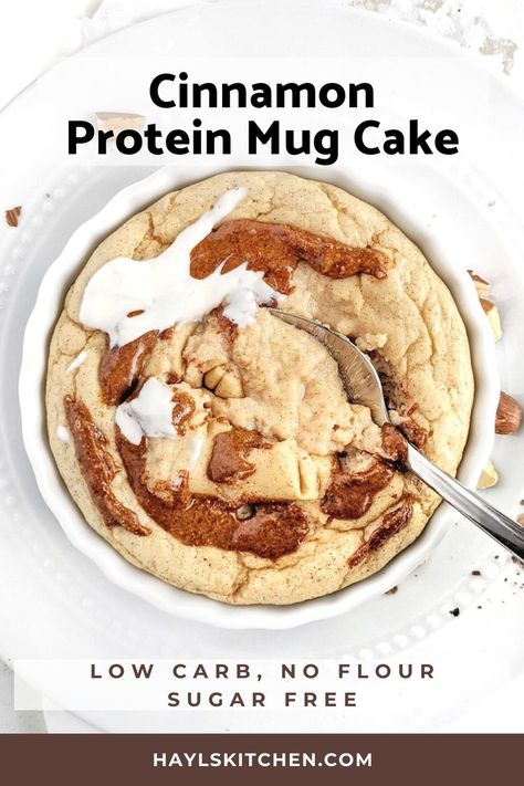 Mug Cake Protein Powder, Healthy Cinnamon Roll, Protein Cinnamon Rolls, Healthy Protein Desserts, Protein Mug Cake, Protein Dessert Recipes, Mug Cake Healthy, Protein Mug Cakes, Protein Baking