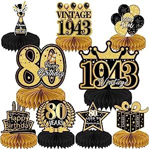 Table Decorations for 80th birthday party 50th Birthday Table Decorations, 90th Birthday Party Decorations, 50th Birthday Party Favors, Black And Gold Party Decorations, 90th Birthday Decorations, 60th Birthday Party Decorations, 80th Birthday Decorations, 70th Birthday Decorations, 40th Birthday Party Decorations