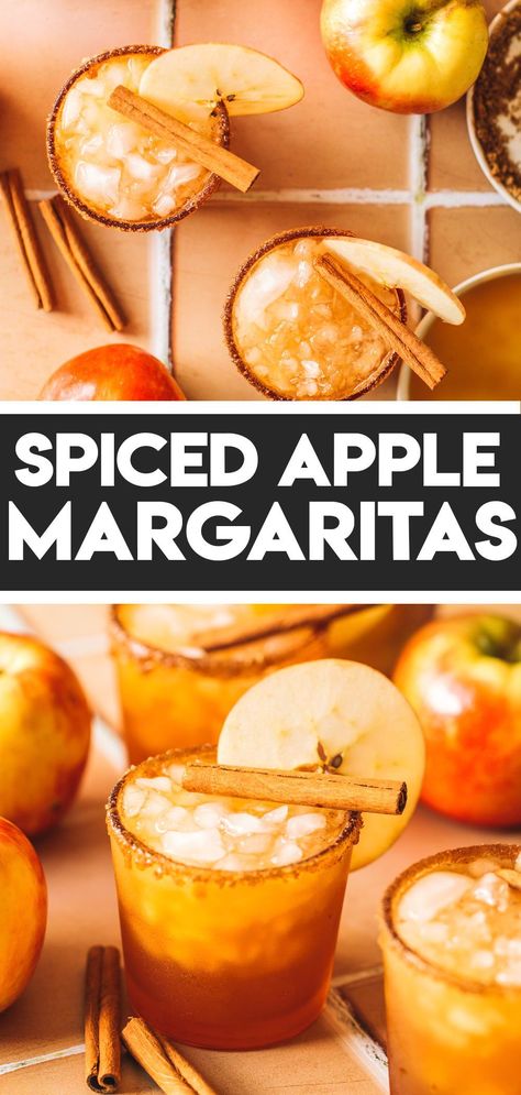 Cider Margarita Recipe, Apple Cider Margarita, Cider Margarita, Apple Margarita, Cider Cocktail Recipes, Cinnamon Sugar Rim, Cinnamon Drink, Apple Cocktail, Apple And Cinnamon