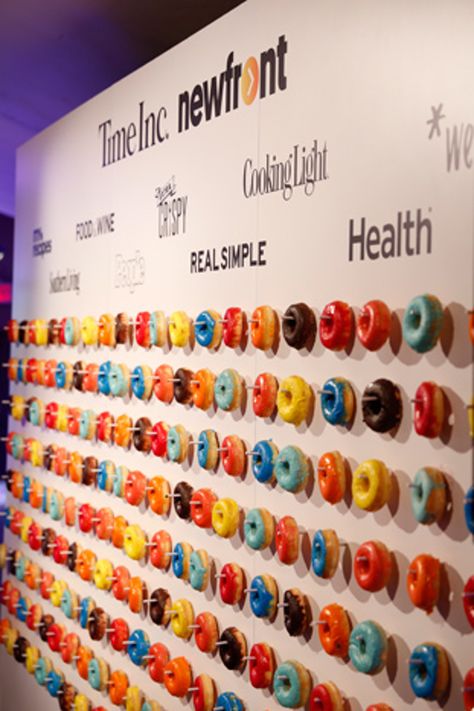 Corporative Events, Cool Branding, Doughnut Wall, Book Event, Corporate Events Decoration, Corporate Event Design, Logo Colors, Interactive Walls, Donut Wall