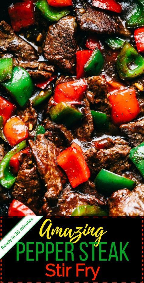 Peper Steak, Pepper Steak Stir Fry, Steak Stirfry Recipes, Steak Stir Fry, Pepper Steak Recipe, Mapo Tofu, Grilled Steak Recipes, Pepper Steak, Flank Steak