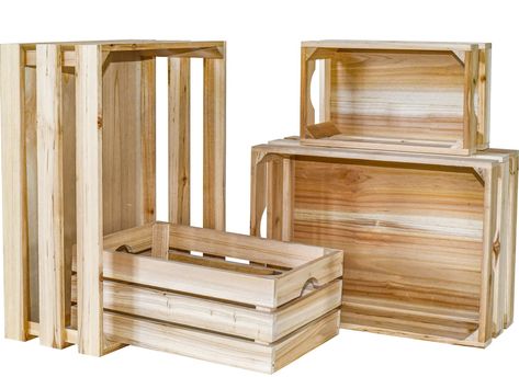 PRICES MAY VARY. 100% Wood LARGE WOODEN CRATES - You will receive 4 packs of vintage unfinished wooden storage crates, which are simple and practical, enough quantity can well meet your daily needs and replacement, convenient for your storage, and they can help you to protect your privacy. DIY- With your rich imagination, the unfinished wood boxes can be decorated and personalized, so they are suitable for crafts; you can use acrylic paint, marker, flash or powder puff paint, oil paint to DIY, d Cute Vendor Booth Ideas, Farmers Market Booth Ideas, Unfinished Wood Crates, Large Wooden Crates, Cottage Storage, Unfinished Wood Boxes, Organizing Items, Wooden Storage Crates, Storage Crates