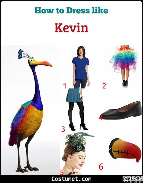 Kevin Halloween Costume, Bird From Up Costume, Kevin Up Costume Diy, Kevin Disneybound, Kevin Up Costume, Kevin From Up Costume, Kevin Costume, Up Movie Characters, Kevin From Up