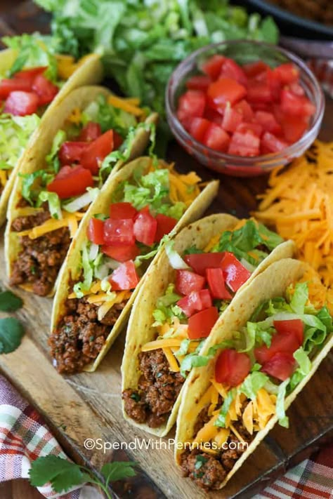 Ground Beef For Tacos, Beef For Tacos, Taco Recipes Ground Beef, Homemade Taco Seasoning Mix, Easy Fish Tacos, Beef Tacos Recipes, Salads Recipes For Dinner, Tacos Mexicanos, Chicken Tacos Crockpot