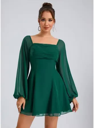 JJ's House Chiffon Square Spring Summer A-line NO Dark Green US 2 / UK 8 / EU 34 Height:5.8ft（176cm） Bust:32in（82cm）Waist:24in（61cm）Hips:35in（89cm） No Short Dresses. #JJ's House #Chiffon #Square #Spring #Summer #Aline #NO #DarkGreen #US2UK8EU34 #No #Short #Dresses Winter Formal Dresses, Chiffon Dresses, Long Sleeve Prom, Two Piece Homecoming Dress, Lace Homecoming Dresses, Junior Bridesmaid Dresses, Prom Dresses Long With Sleeves, Chiffon Prom Dress, Prom Dresses Lace