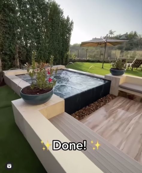 Above Ground Jacuzzi, Concrete Jacuzzi Outdoor, In Ground Jacuzzi Outdoor, Rooftop Jacuzzi Modern, Build In Jacuzzi Outdoor, In Ground Jacuzzi, Jacuzzi Outdoor, Outdoor Spa, Backyard Pool Landscaping