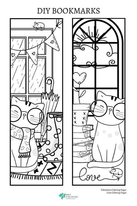 Free Printables Valentines, Cute Bookmarks Diy, Fun Coloring Pages For Kids, Coloring Bookmarks Free, Valentines Day Crafts, Fun Coloring Pages, Free Printable Bookmarks, Bookmarks Diy, Handmade Bookmarks Diy