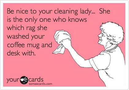 Be nice to your cleaning lady.... House Cleaning Humor, Motivation To Clean, Funny Reminders, Bluetooth Car Stereo, Cleaning Quotes, Funny Confessions, Cleaning Lady, Mommy Time, Clean Memes