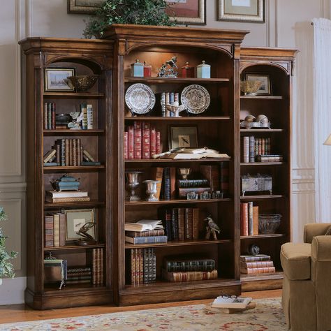 Hooker Furniture Brookhaven Bookcase Apothecary Decor, Bookcase Wall Unit, Library Bookcase, Tall Bookcases, Bookcase Wall, Open Bookcase, Etagere Bookcase, House Decorations, Hooker Furniture