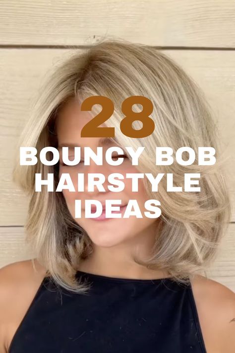 A medium-length bouncy bob with layered, flipped ends and light blonde highlights, perfect for a chic and playful look. Medium Flip Out Hairstyles, Long Bob With Light Layers, Bob Haircut With Blonde Highlights, Voluminous Lob Haircut, Classic Layered Bob, Volumous Bob Hairstyles, Graduated Bob Haircuts Long, Short Blonde Layered Bob, Bob Haircut With Flipped Ends