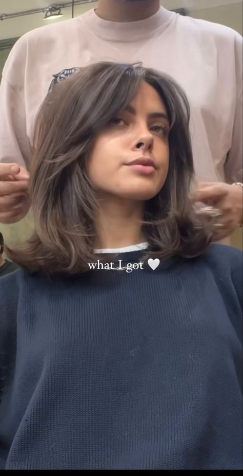 Short Long Bob Haircuts, Preppy Shoulder Length Hair, Shoulder Length Layered Straight Hair, Thick Collar Bone Length Hair, 90s Textured Bob, Layered Bob 90s, 60s Midi Cut Hair, Long 90s Bob, 90s Layered Bob Short