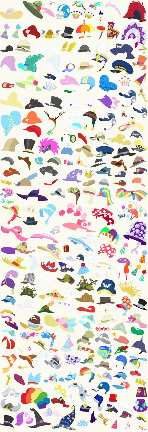 *~Updated*~ Hats - Accessory Sheet by SelenaEde.deviantart.com on @DeviantArt Mlp Oc Accessories, Mlp Accessories Base, Cutiemark Ideas, Mlp Accessories, Newspaper Hat, Mlp Drawing, My Little Pony Hair, Oc Reference, Nightmare Night