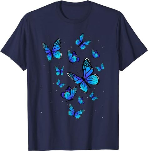 Amazon.com: Blue Butterfly Art Garden Beautiful Butterflies T-Shirt : Clothing, Shoes & Jewelry Blue Butterfly Art, Butterfly T Shirt, Garden Beautiful, Blue Butterflies, Art Garden, Butterfly Art, Blue Butterfly, Beautiful Butterflies, Branded T Shirts