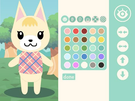 Build Your Own Animal Crossing Villager Design With This Fanmade Tool - NintendoSoup Acnh Character Customization, Cat Villagers Acnh, Custom Animal Crossing Villagers, Animal Crossing Cute Characters, Acnh Lazy Villagers, Animal Crossing Characters Aesthetic, Acnh Stage Design Code, Cute Pin Designs, Animal Crossing Sweater Pattern