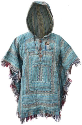 Cotton Gheri Single Serape Cloak Hippie Gypsy Coat Mantas Nepalese Poncho Hoodie Male Hippie Outfits, Boho Men Style, Poncho Hoodie, Looks Hippie, Mens Poncho, Hippie Women, Hippie Hoodie, Boho Men, Estilo Hippie