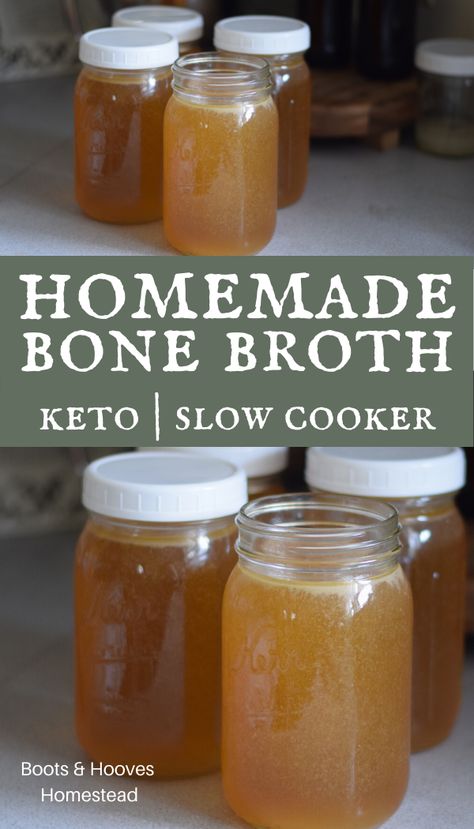 Keto Bone Broth Recipe, How To Make Chicken Bone Broth Crock Pot, Bone Broth Slow Cooker Recipe, Crockpot Chicken Bone Broth Recipe, Crock Pot Chicken Bone Broth, Homemade Chicken Bone Broth Slow Cooker, Turkey Bone Broth Recipe Crock Pot, Beef Soup Bone Recipes Crock Pots, Broth Soups In A Crock Pot