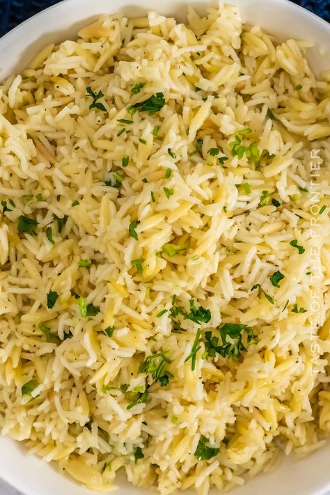 Rice Pilaf with Orzo Orzo Rice Recipes, Orzo Side Dish, Rice Pilaf With Orzo, Orzo Pilaf, Easy Rice Pilaf, Rice Pilaf Recipe, Rice Side Dish Recipes, Just Spices, Diy Dish