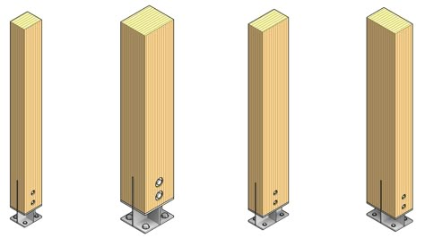 Column Wood Design, Wood Connection Detail, Timber Column Detail, Timber Connections, Timber Column, Dylan Brown, House Pillars, Wood Column, Timber Posts