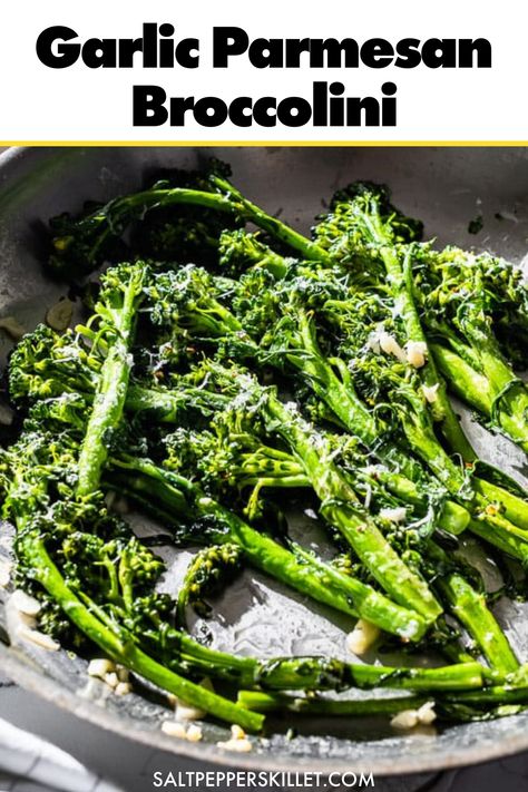 Looking for healthy side dishes that go well with your favorite steak meals and BBQ recipes? This sauteed broccolini recipe is the perfect healthy side dish for dinner, vegetable side dish with seafood, and perfect sides for chicken too! Make this easy garlic parmesan broccolini and serve to a crowd in no time! Sauteed Brocolli Recipes, Brocollini Recipes, Easy Broccolini Recipe, Broccolini Sauteed, Brocolini Recipes, Brocollini Recipes Sauteed, Grilled Broccolini Recipe, How To Cook Broccolini Easy Recipes, How To Cook Broccolini