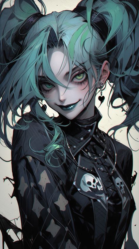 Female Jester, The Olsen Twins, Fantasy Demon, Female Clown, Samurai Anime, 얼굴 그리기, Olsen Twins, Anime Version, Gothic Anime