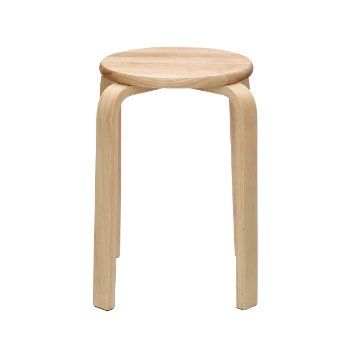 Premier Housewares Rubberwood Round Stool - 44 x 37 x 37 cm: Amazon.co.uk: Kitchen & Home £19 Small Wooden Stool, Mushroom Stool, Wood Stacking, Industrial Stool, Industrial Chair, Caster Chairs, Wooden Stool, Small Stool, Metal Stool