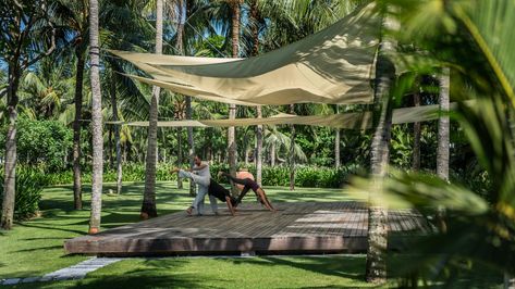 Hoi An Spa | Yoga & Kids Treatments | The Spa at Four Seasons Hoi An Outdoor Yoga Platform, Yoga Deck, Spa Garden, Yoga Platform, Hotel Facade, River Retreat, Yoga Kids, Yoga Outdoor, Luxury Beach Resorts