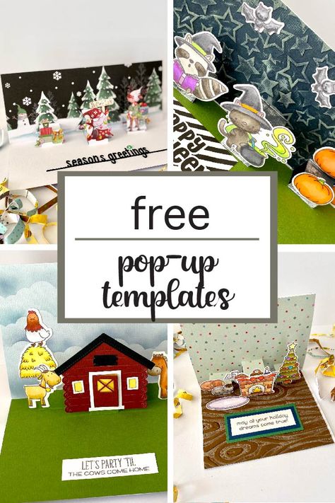 3 Simple Pop-Up Card Templates and Ideas Printable Pop Up Cards Templates, Pop Up Card Templates Free Printable Diy, Pop Up Template Free Printable, Pop Up Card Templates Free Printable, Pop Up Cards Diy Templates, Pop Up Cards Diy, Pop Up Card Templates, Card Design Handmade, Simple Pop