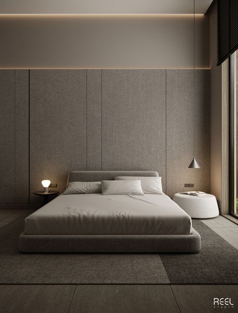 Modern Bedroom Behance, Modern Master Bed, Modern Guest Room, Minimal Bedroom Design, Minimalism Bedroom, Modern Guest Bedroom, Room Minimal, Guest Bedroom Design, Minimal Bedroom