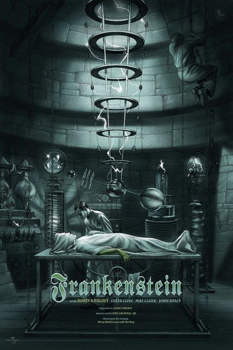 Frankenstein by Jonathan Burton Frankenstein Art, Scary Films, Best Movie Posters, Horror Posters, Movie Posters Design, Mary Shelley, Classic Horror Movies, Cinema Posters, Horror Movie Posters