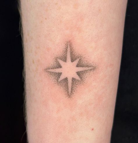 Shaded Stick And Poke Tattoo, Fire Cracker Tattoo, Stick And Poke Tattoo Star, Stick And Poke Aesthetic, Star Finger Tattoo, Tattoo Ideas Star, Handpoke Tattoo Ideas, Negative Space Tattoos, Space Tattoo Designs