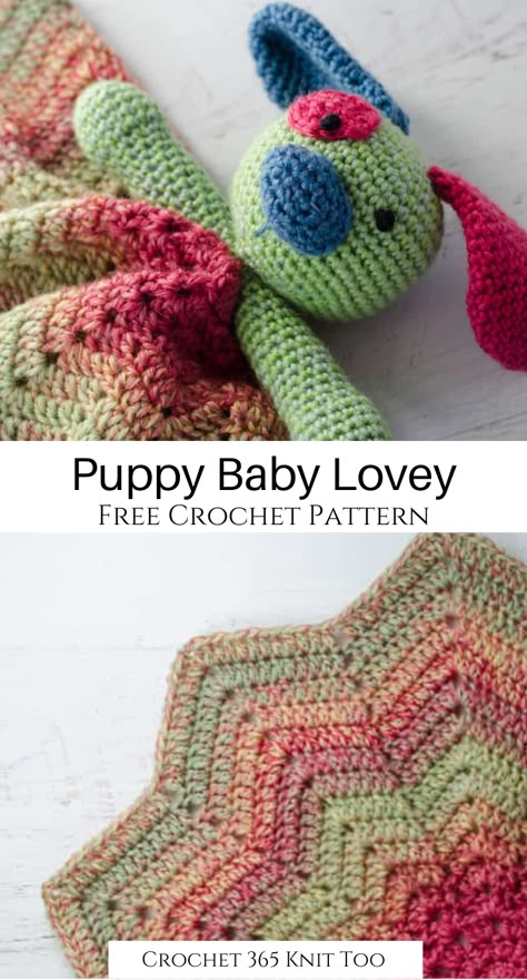 Crochet Lovey Bear Free Pattern, Crochet Puppy Lovey Pattern Free, Easy Lovey Blanket Crochet Free Pattern, Simple Crochet Lovey, Crochet Dog Lovey Pattern, Dog Lovey Blanket Crochet Free Pattern, Crochet Baby Lovey Blanket, Crochet Snuggle Buddy Free, Crochet Lovey Patterns Free